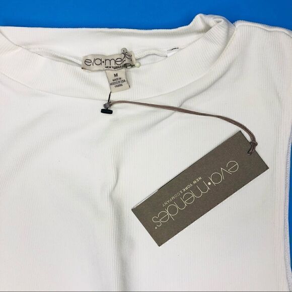 NY&C Eva Mendes Sleeveless Ribbed Fitted Top, White NWT (M) - Picture 1 of 6